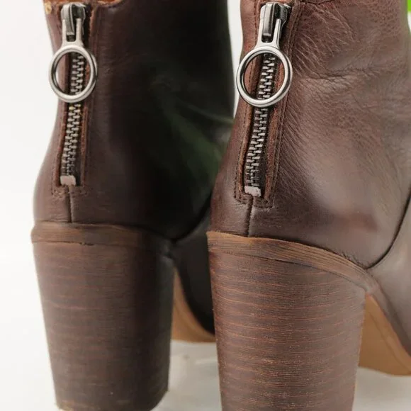 Franco Sarto Women's Mack Boot Size 7 Pointed Block Heel Brown Leather Comfy - Picture 6 of 12